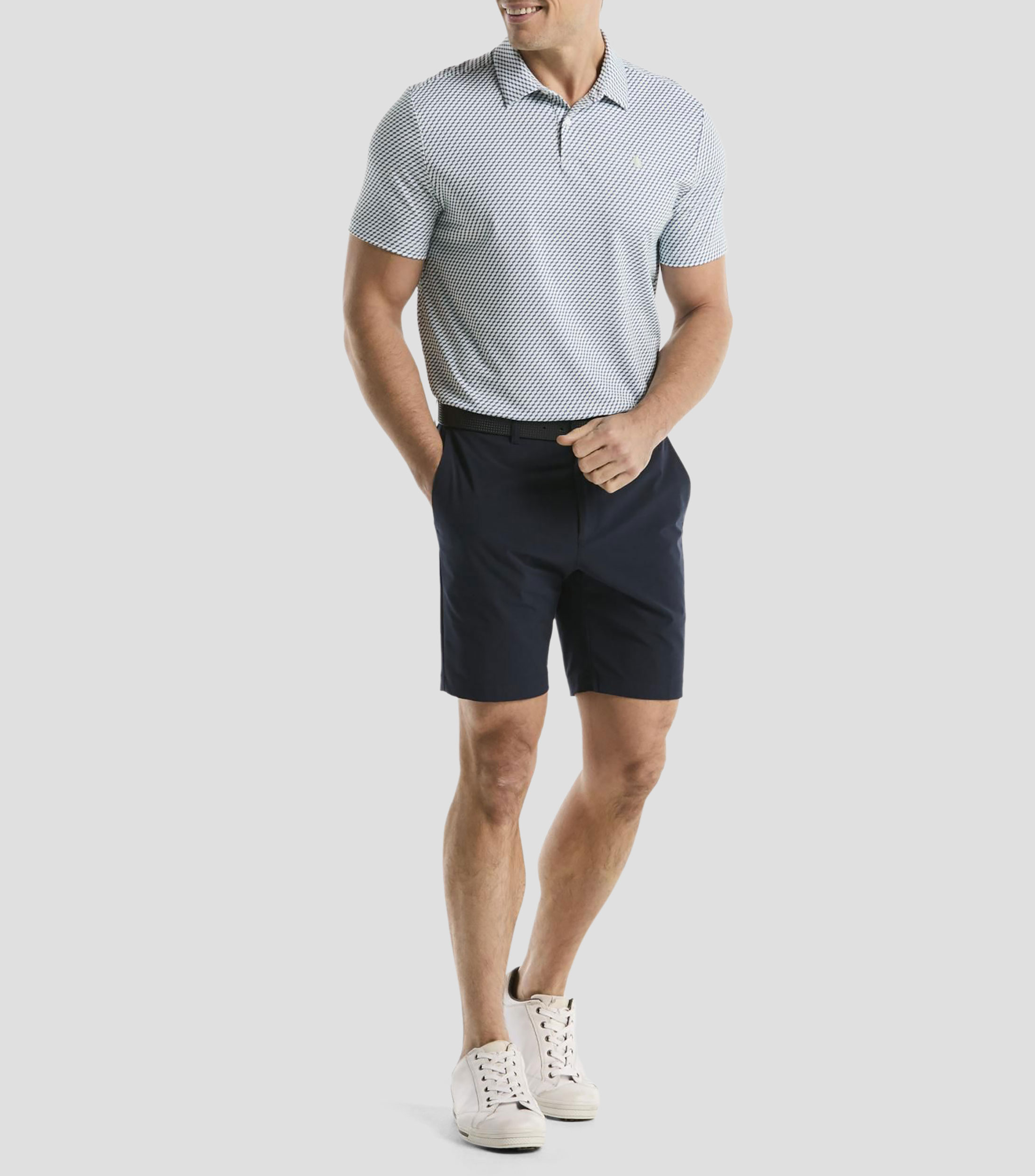 Playera polo para golf manga corta estampada Hombre